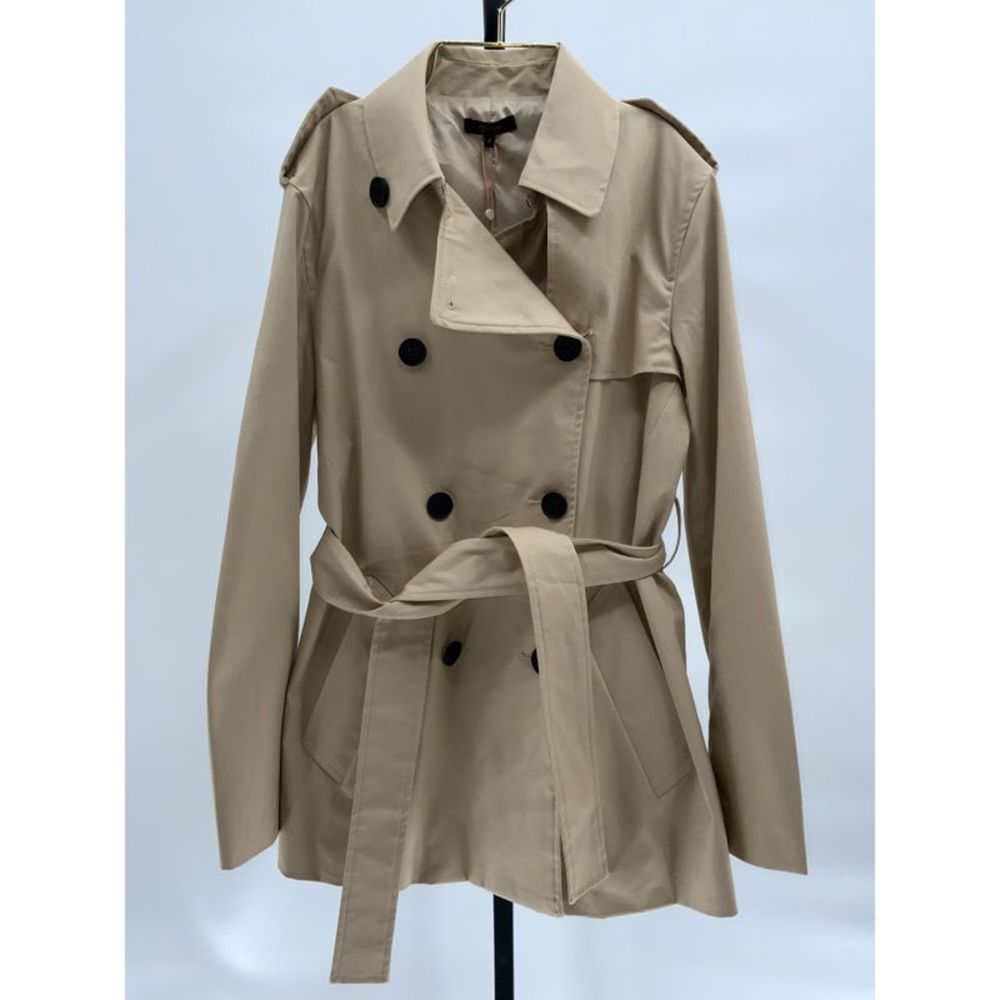 Quince Tan Double-Breasted Trench Coat